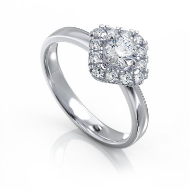 Золотое кольцо с бриллиантами "Niamh", уточнюйте, 12Кр57-0,21-1/4; 1Кр57-0,25-2/3, Белый