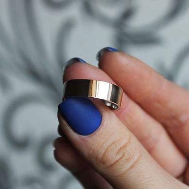 Фото Серебряное обручальное кольцо с золотом 5605