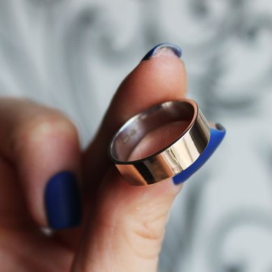 Фото Серебряное обручальное кольцо с золотом 5605