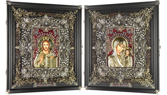Фото Венчальная пара икон на свадьбу Иисус Христос и Божья Матерь Казанская
