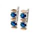 Срібні сережки з фіанітами (з золотими накладками), Синій