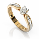 Золотое кольцо с бриллиантом "Ella", уточнюйте, 1Кр57-0.11-4/4, Белый