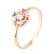 Фото Золотое кольцо с розовыми фианитами 111061-1pink