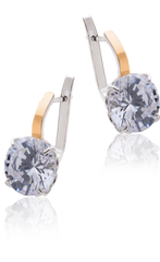 Срібні жіночі сережки "Matilda", Білий