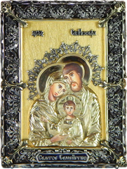 Фото Икона настольная Святое Семейство с сусальным золотом
