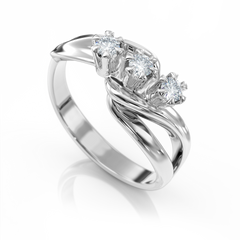 Золотое кольцо с бриллиантами "Lorraine", уточнюйте, 2Кр57-0.09-4/4; 1Кр57-0.06-4/4, Белый