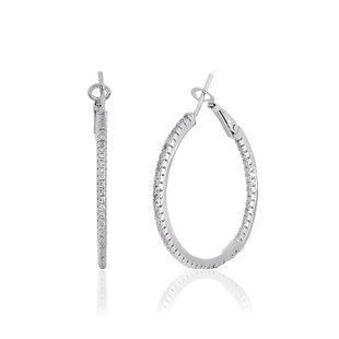 Серебряные серьги кольца "Cherine", Белый, Белый