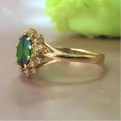 Золотое кольцо "Piona green", 19.5, 3.49, Зеленый
