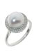 Фото Серебряное кольцо с жемчугом и цирконами 1560656