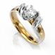 Золота каблучка з діамантом "Emily", уточнюйте, 1Кр57-0,18-1/2, Білий
