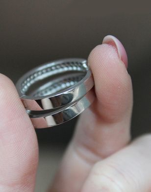 Серебряные серьги кольца "Florence Вlack", Черный, Черный