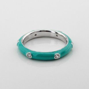 Серебряное кольцо с эмалью и фианитами k111611, уточнюйте