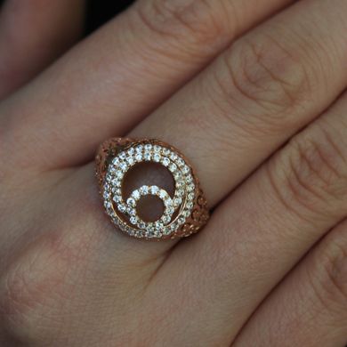Позолоченное кольцо "Annabelle Crystal", Белый, 15, Белый
