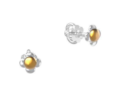 Серебряные женские серьги гвоздики "Flower"