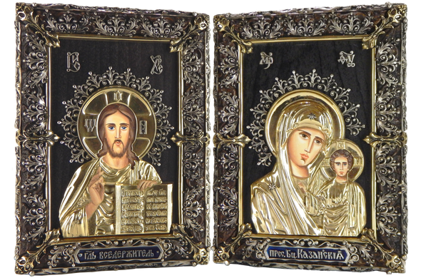 Фото Вінчальна пара ікон Ісус Христос і Божа Матір Казанська