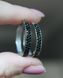 Серебряные серьги кольца "Florence Вlack", Черный, Черный