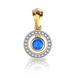Золотая подвеска с бриллиантами и сапфиром "Miracle", 2.37, 22Кр57-0,12-1/5; 1Сапфір-0,43-3/ІІ, Белый-Синий