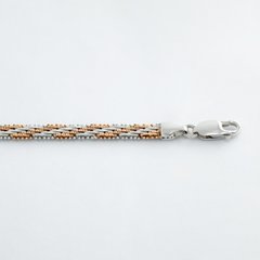 Позолочений срібний браслет ланцюжок на руку 908А 2/19 19 см