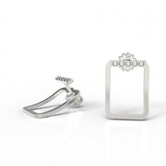Серебряные серьги гвоздики "Style Diamond", Белый