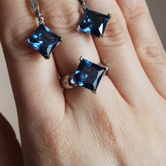 Фото Серебряное кольцо "Karmelia Blue"