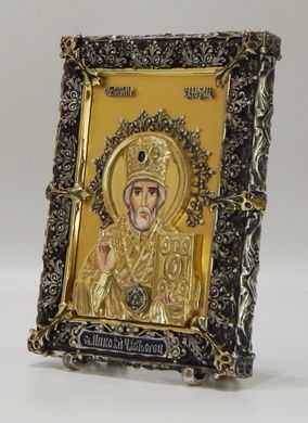 Фото Ікона Святий Миколай Чудотворець з сусальним золотом