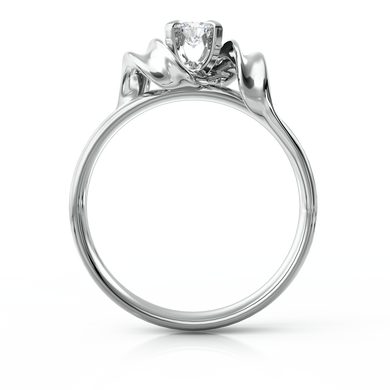 Золотое кольцо с бриллиантом "Alberta", уточнюйте, 1Кр57-0,15-2/4, Белый