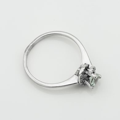 Золотое кольцо с зеленым кварцем и фианитами 11929gq, 18,5 размер, уточнюйте