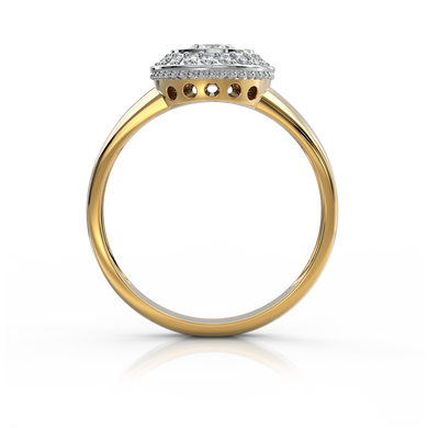 Золотое кольцо с бриллиантами "Fleur", уточнюйте, 18Кр57-0.22-4/4; 1Кр57-0.27-4/4, Белый