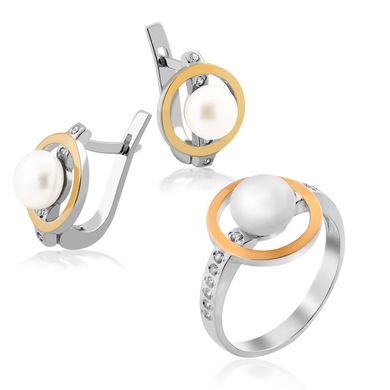 Срібні жіночі сережки "Saturn", Білий