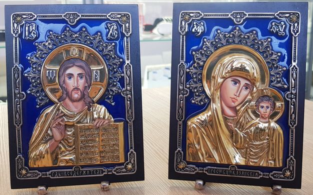 Фото Венчальная пара икон Господь и Божья Матерь Казанская