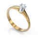 Золота каблучка з діамантом "Tilly", уточнюйте, 1Кр57-0.08-4/4, Білий