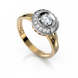 Золота каблучка з діамантами "Fleur", уточнюйте, 18Кр57-0.22-4/4; 1Кр57-0.27-4/4, Білий