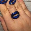Серебряное кольцо "Lips Sapphire", Синий, 15, Синий