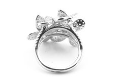 Серебряное кольцо с бабочками СК11046, уточнюйте