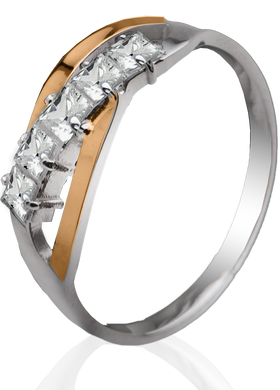 Серебряное женское кольцо "Monaco", уточнюйте, Белый