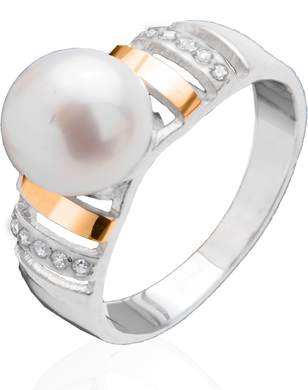 Серебряный набор серьги и кольцо "Pearl"