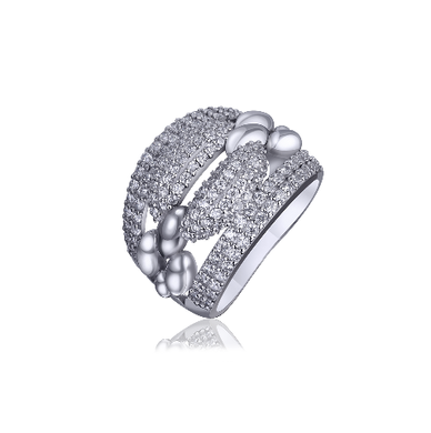 Серебряное кольцо с фианитами 81551, 16, Белый
