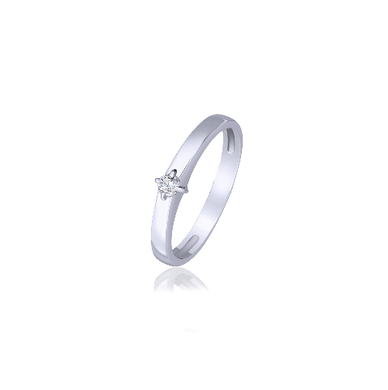 Срібний перстень з фіанітамі 81561, 16, Білий
