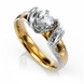 Золота каблучка з діамантом "Olivia", уточнюйте, 1Кр57-0,17-2/3, Білий