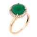Фото Золотое кольцо с зеленым ониксом и фианитами 111001go