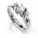 Золотое кольцо с бриллиантом "Adalie", уточнюйте, 1Кр57-0,18-2/1, Белый