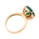 Фото Золотое кольцо с зеленым ониксом и фианитами 111001go