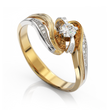 Золотое кольцо с бриллиантами "Aurora", уточнюйте, 1Кр57-0,17-2/2; 6Кр57-0,03-3/2, Белый