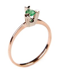 Золотое кольцо с изумрудом 11050-2, уточнюйте, Зеленый