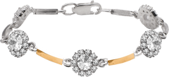 Женский серебряный браслет "Chamomile", Белый
