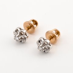 Золотые гвоздики с бриллиантами KP20486, Белый