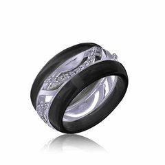 Серебряное кольцо с1028бч, уточнюйте, Черный