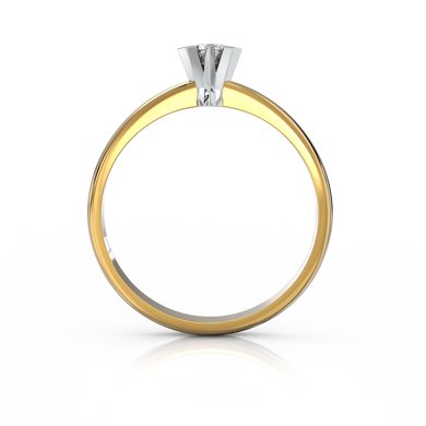 Золота каблучка з діамантом "Erin", уточнюйте, 1Кр57-0.06-4/4, Білий