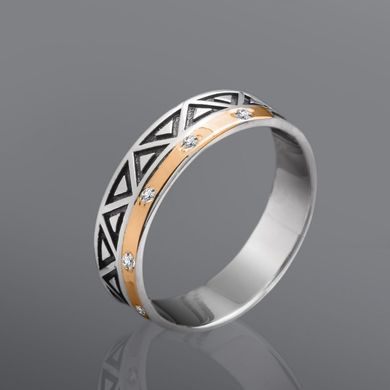 Серебряное женское кольцо "Geometry", уточнюйте, Белый