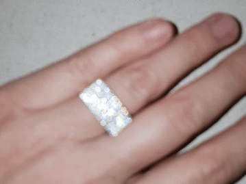 Gif изображение серебряного кольца "Crystal Wave"